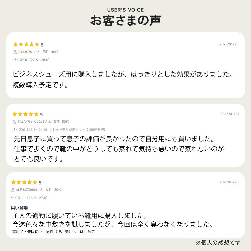 ムレ＆足臭対策インソール